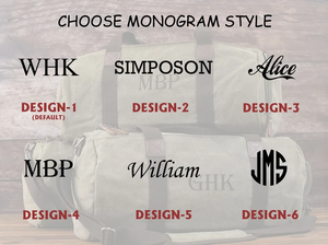Personalized Groomsmen Canvas Duffel Bag, Overnight Bag, Weekender Bag, Embroidered Duffle Gifts For Men