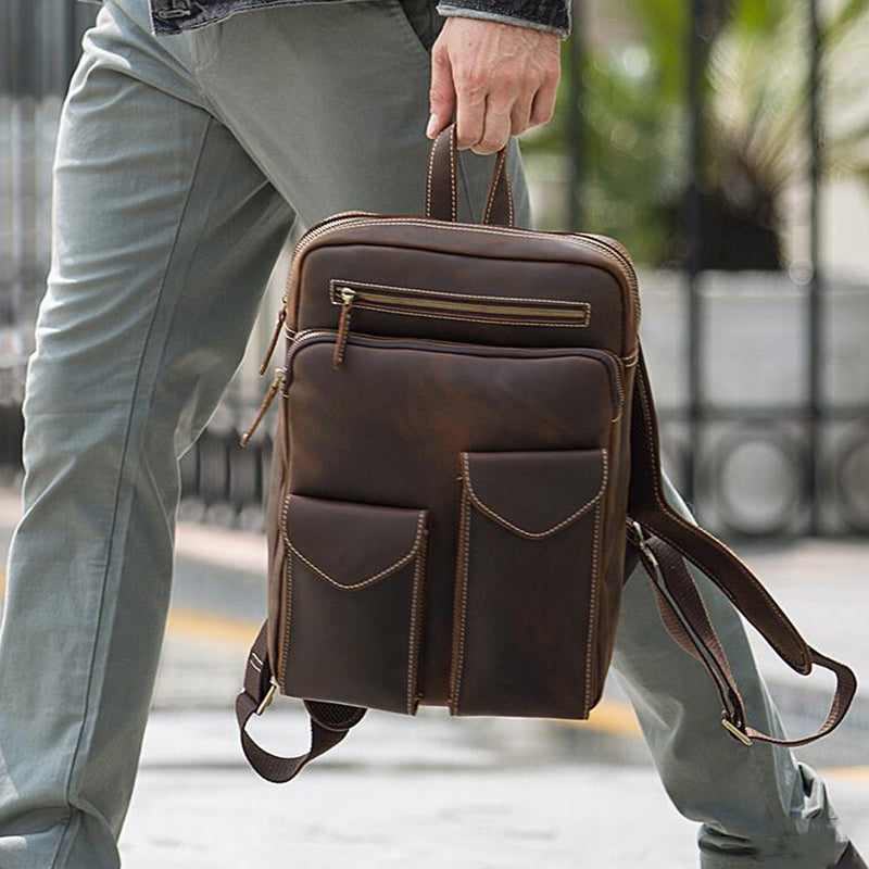 Handmade Leather Backpack for travel $285